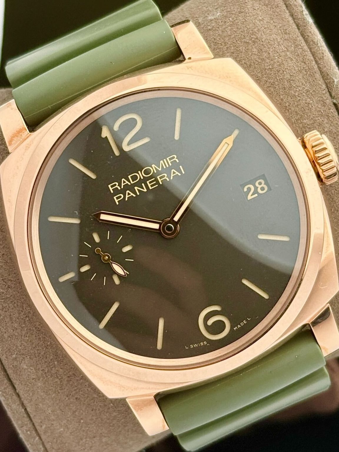 Panerai Radiomir 1940 18k Rose Gold Green Rubber Strap PAM 00515 | 2017 ...