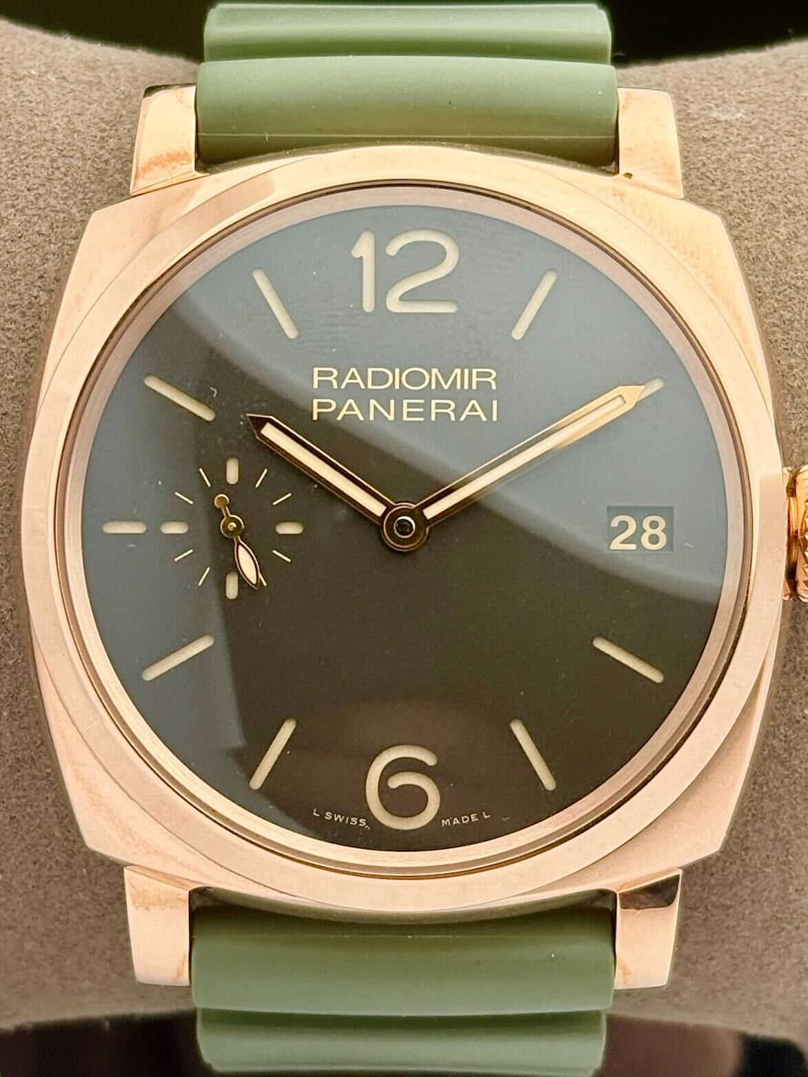 Panerai Radiomir 1940 18k Rose Gold Green Rubber Strap PAM 00515 | 2017 ...