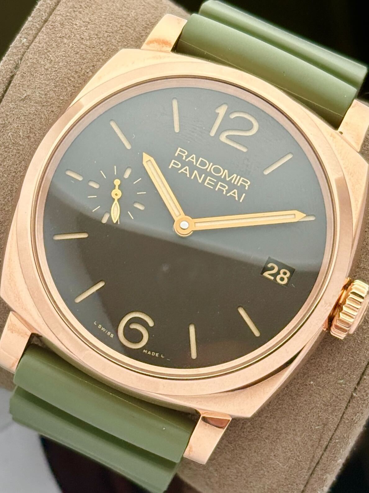 Panerai Radiomir 1940 18k Rose Gold Green Rubber Strap PAM 00515 | 2017 ...