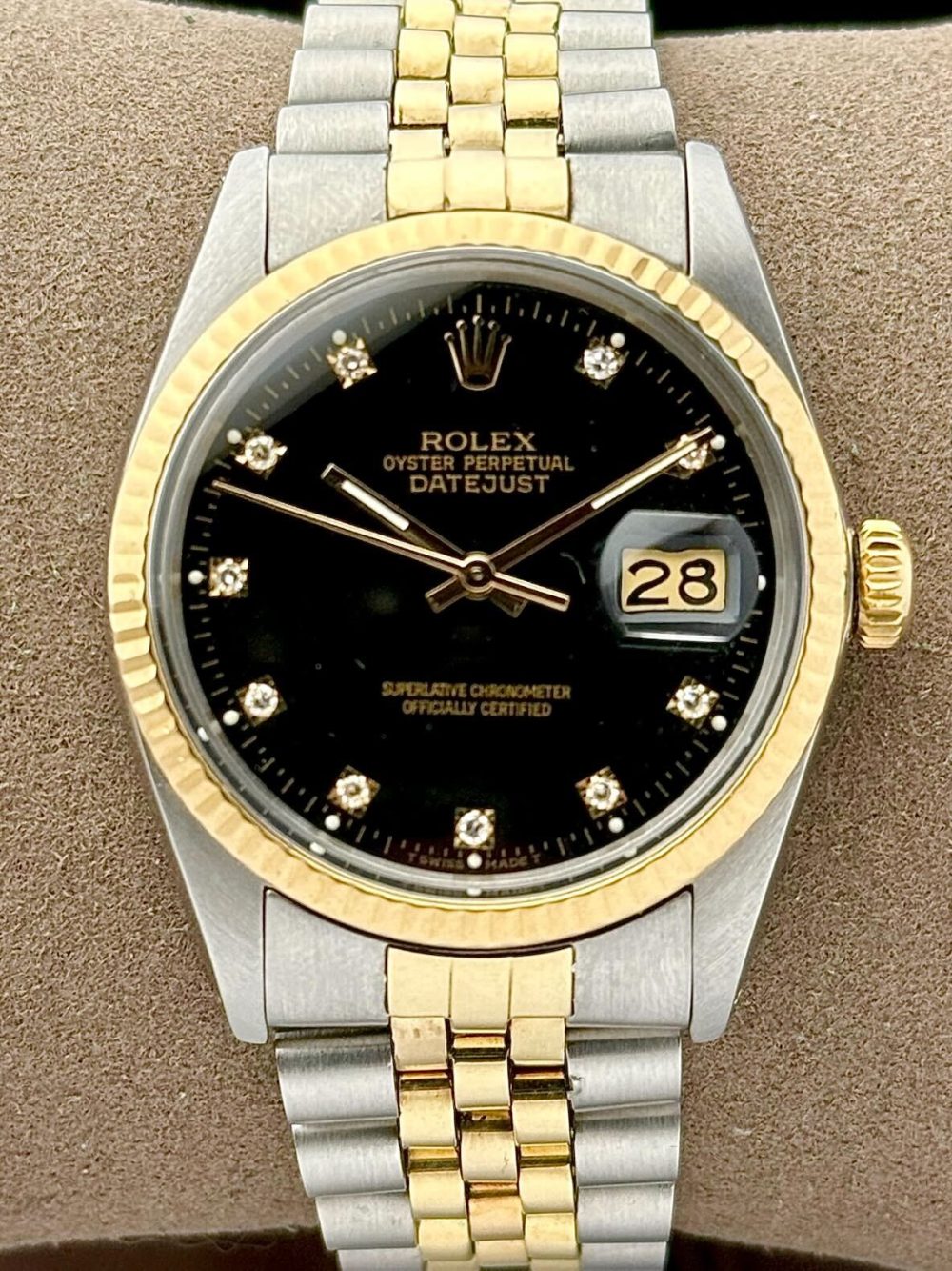 Rolex Datejust 36 Black Diamond Dial Fluted 16013 | 1982 | 36mm