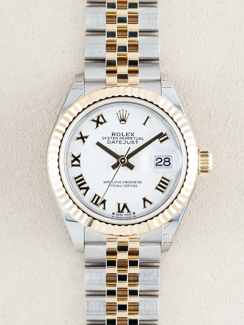 Datejust 28 “White Roman”